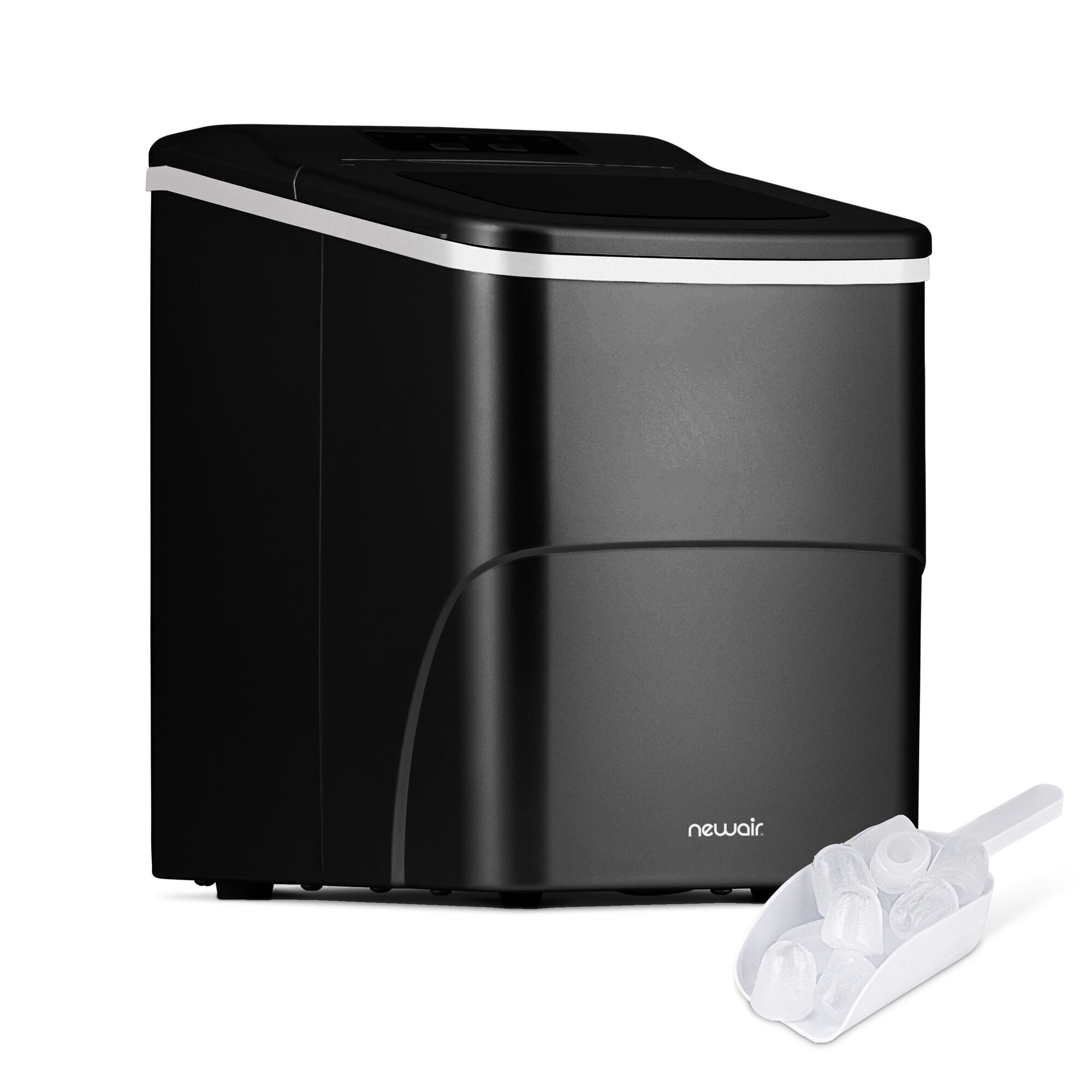 Newair, Countertop Nugget Ice Maker, Pieces Per Operating Cycle 9, Pounds of Ice Per Day 26 lb, Model# NIM026MB00